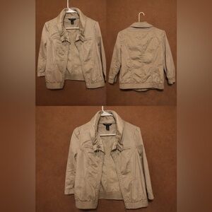 White House Black Market Women's Beige Utility Jacket